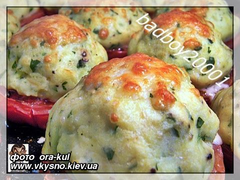 Картофельное пюре и помидоры - гарнир