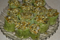 рецепт Кабачки, фаршированные овощами с соусом песто рецепт Кабачки, фаршированные овощами с соусом песто