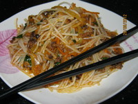 рецепт Фунчоза с мясным фаршем и овощами рецепт Фунчоза с мясным фаршем и овощами