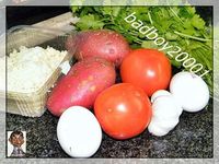 Картофельное пюре и помидоры - гарнир