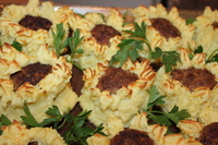 рецепт Картофельно-мясные "Подсолнухи" рецепт Картофельно-мясные "Подсолнухи"