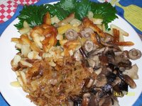 рецепт Грибы жареные с картофелем рецепт Грибы жареные с картофелем