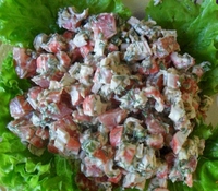 рецепт Салат "Не дорогой...но вкусный!" рецепт Салат "Не дорогой...но вкусный!"