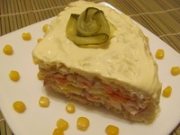 рецепт Салат слоеный с курочкой рецепт Салат слоеный с курочкой