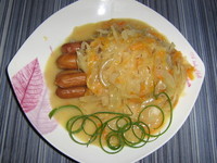 рецепт Сосиски с капустным соусом рецепт Сосиски с капустным соусом